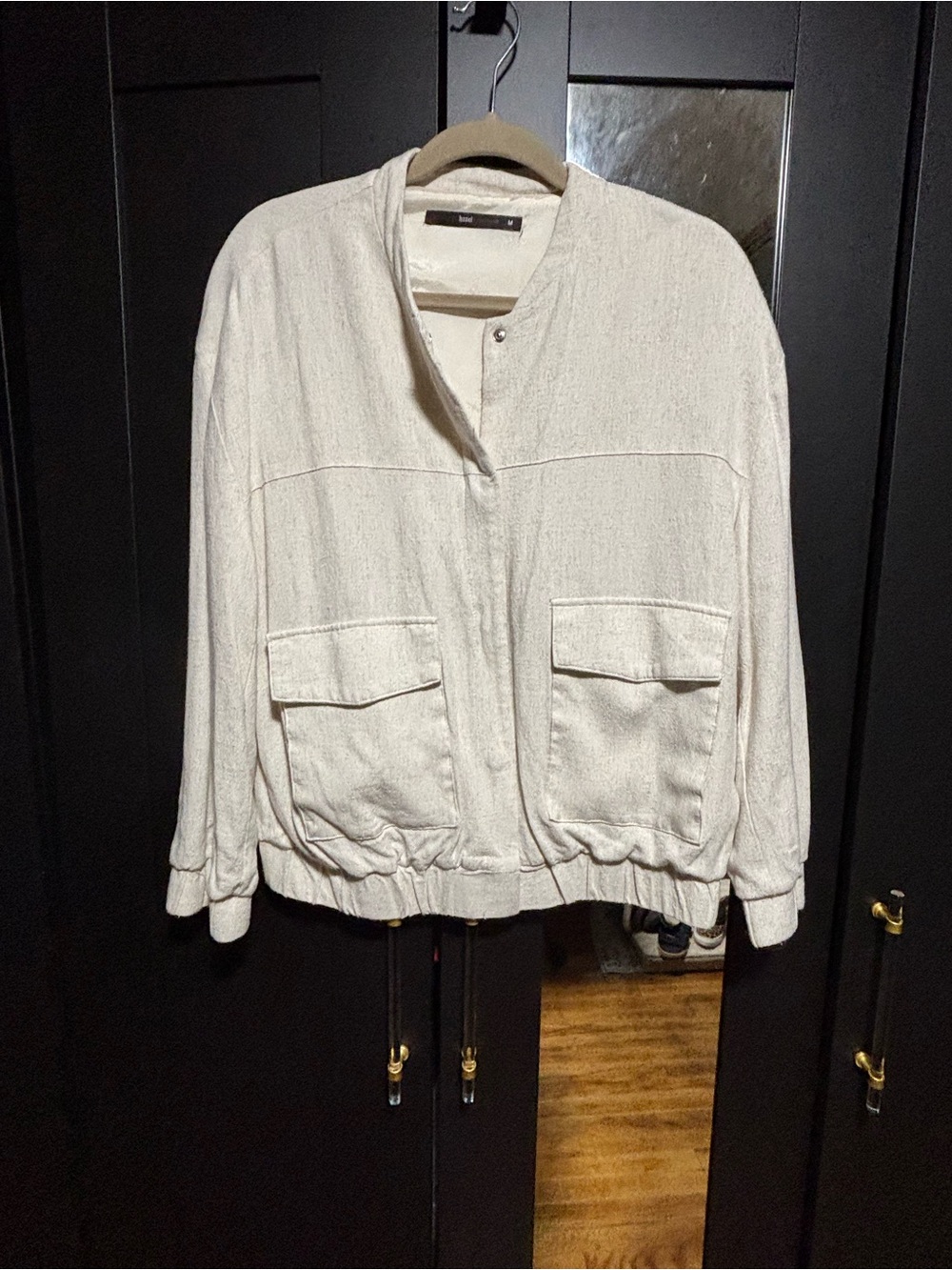 hazel Cream Utility Jacket with Front Flap Pockets